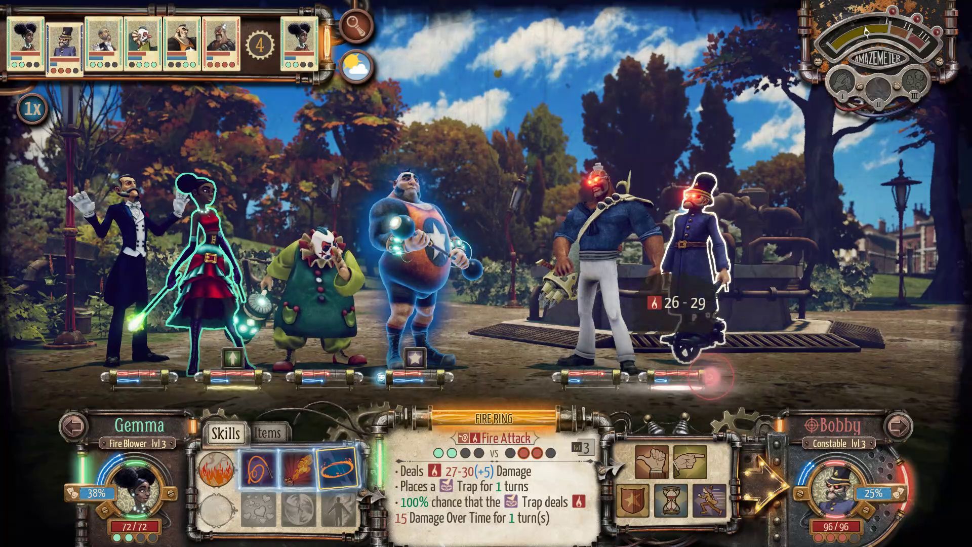 Circus Electrique - Deal Damage Over Time (Fire Blower&rsquo;s Fire Ring Skill)