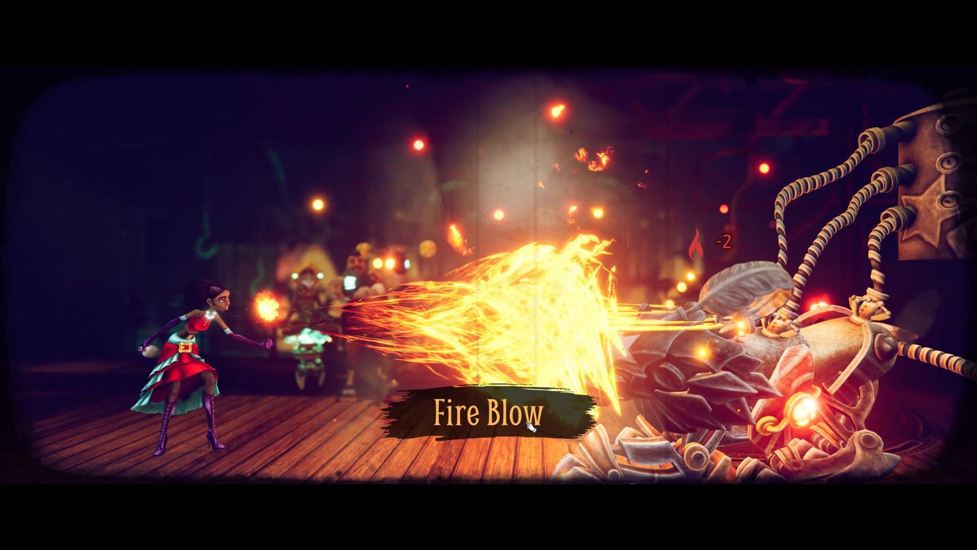 Circus Electrique - Fire Blower Fire Blow Skill in Combat