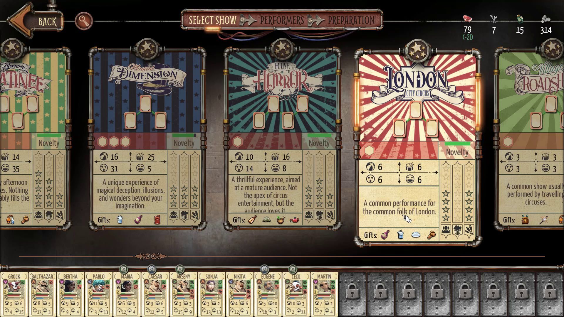 Circus Electrique - Selecting the Circus Show