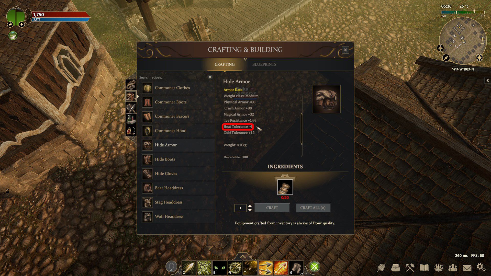 Hide Armor Heat Tolerance