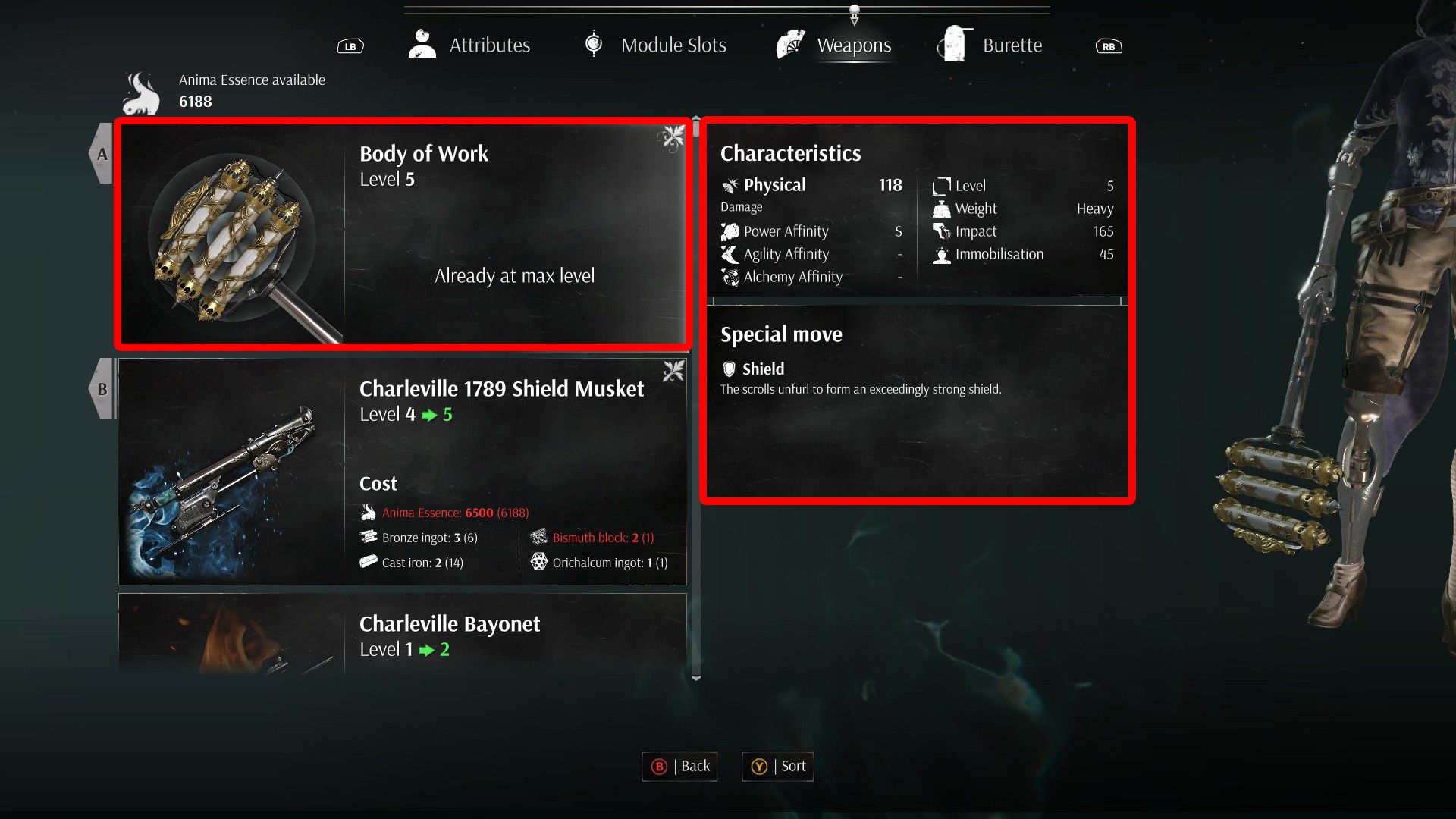Steelrising Bodyguard Class Guide - Body of Work Stats