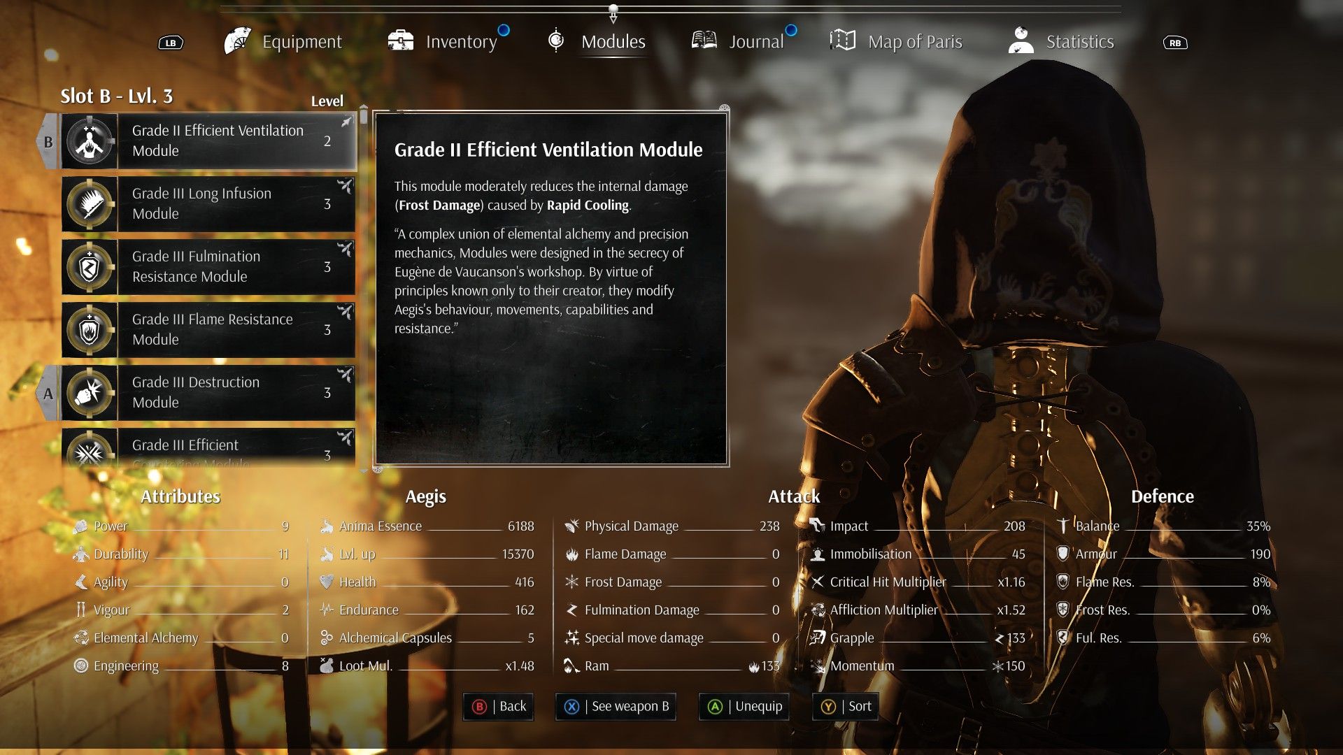 Steelrising Bodyguard Class Guide - Grade II Efficient Ventilation Module