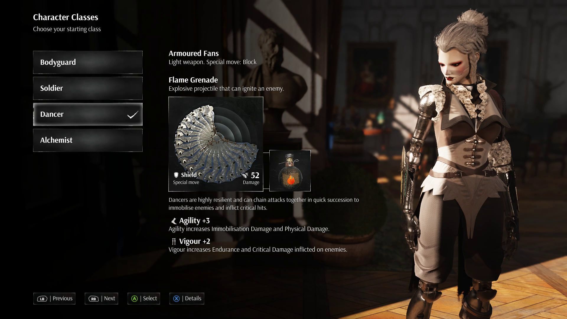 Steelrising Dancer Class Guide - Attributes at the Start