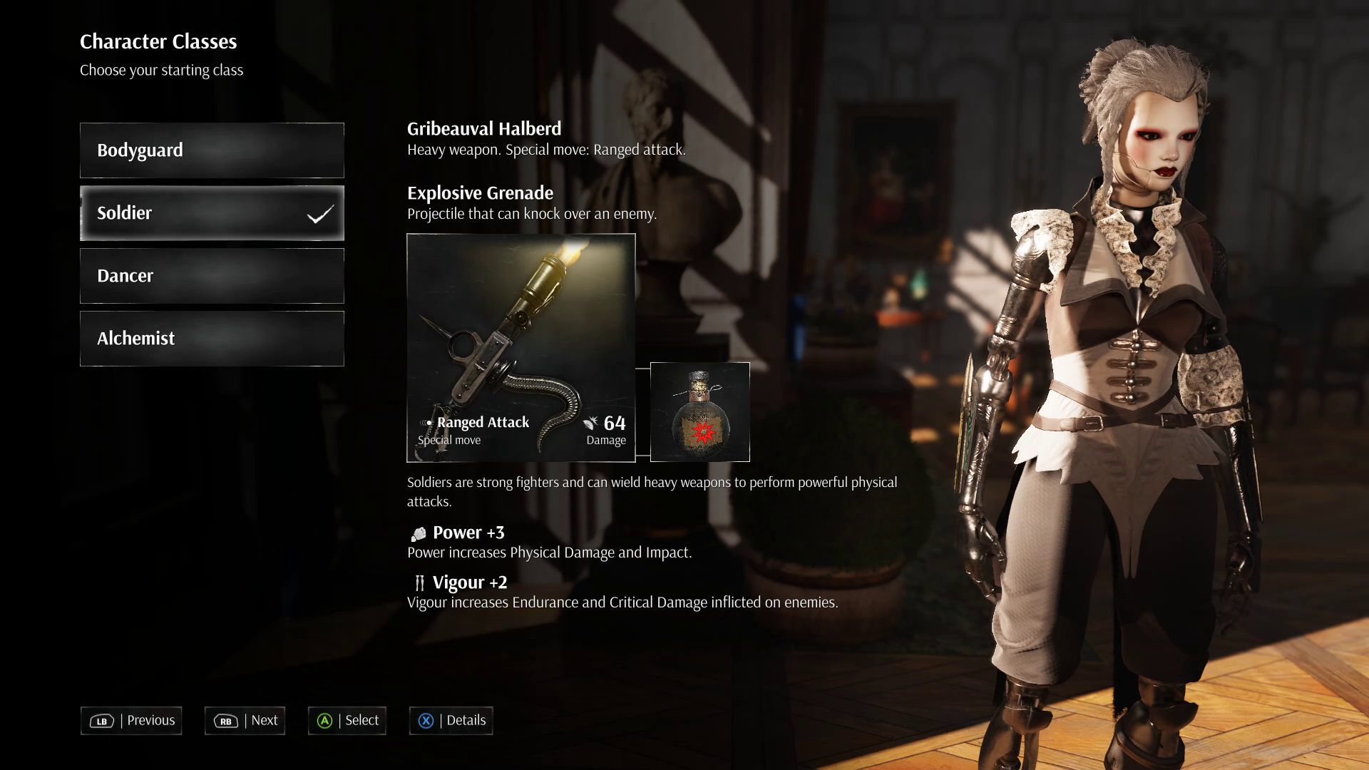 Steelrising Soldier Class Guide - Attributes at the Start