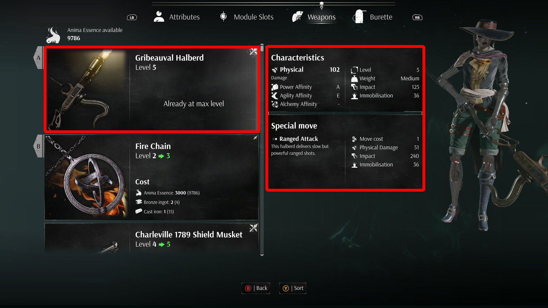 Steelrising Soldier Class Guide - Gribeauval Halberd Stats