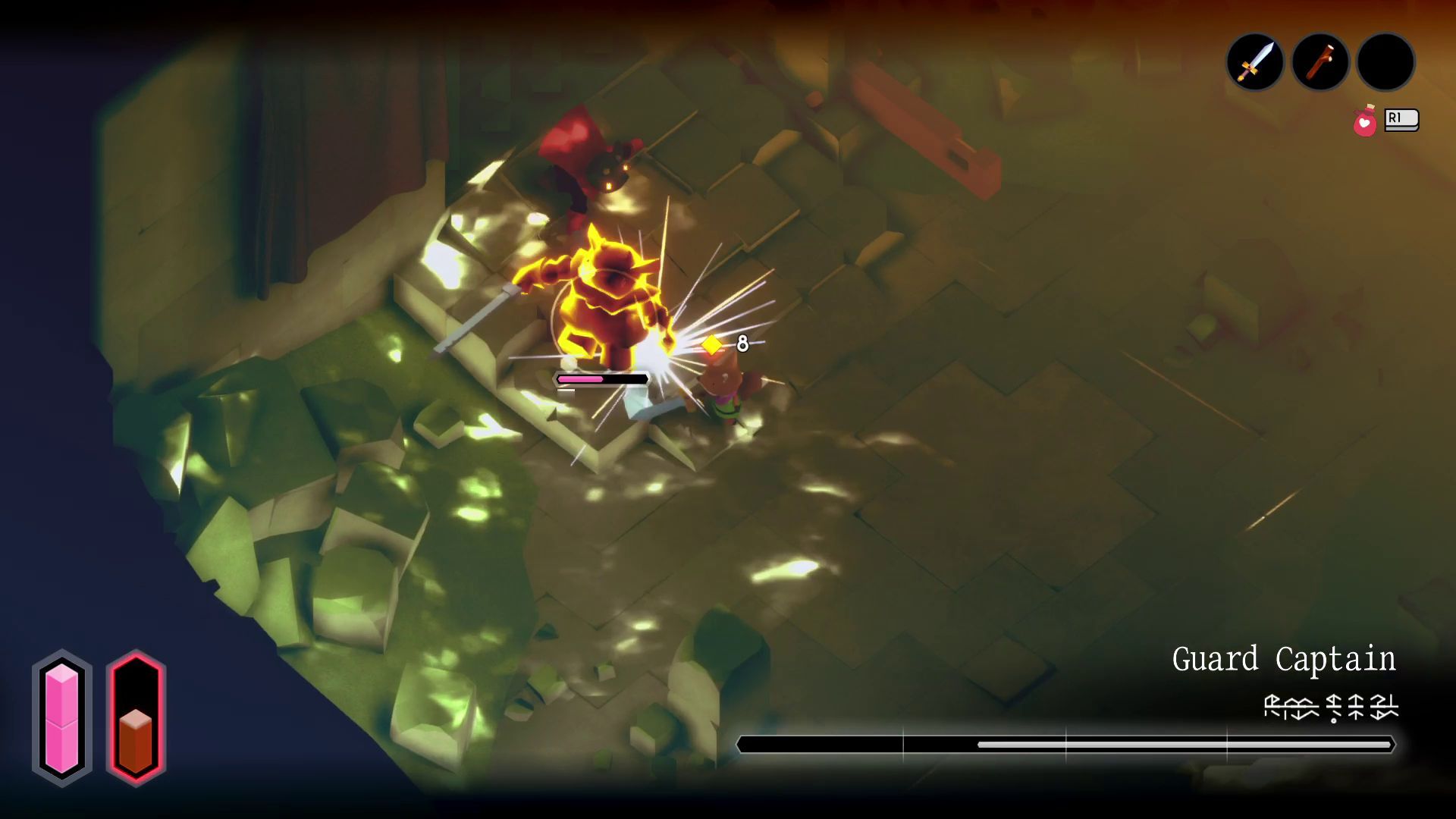 Tunic Review - Combat Against the Guard Captain Boss