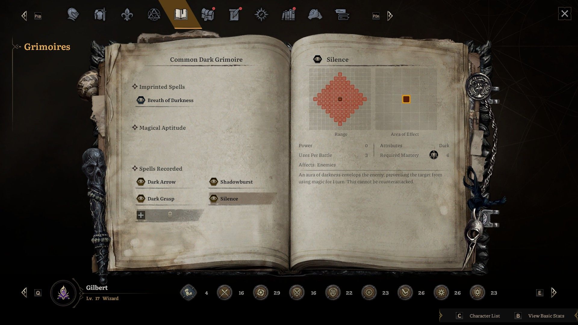 Silence Spell in Lost Eidolons
