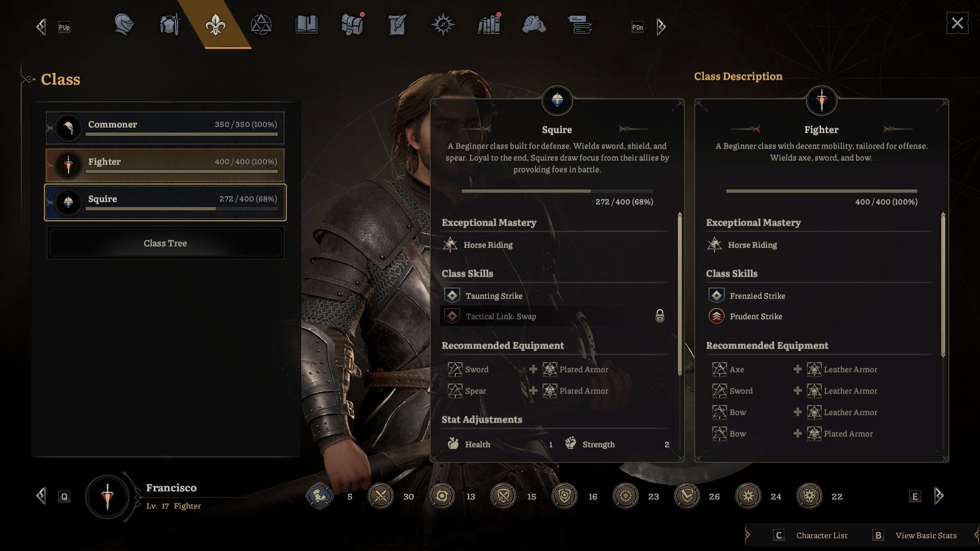 Squire and Fighter Classes