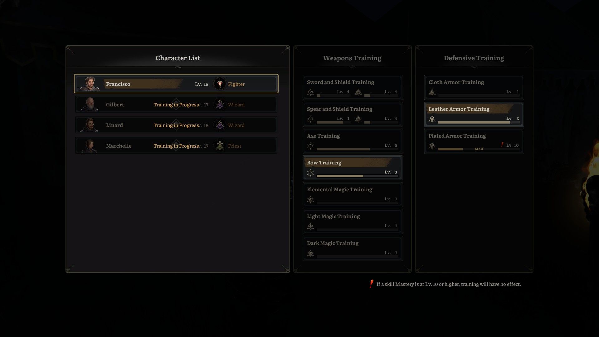 Training Plan in Lost Eidolons