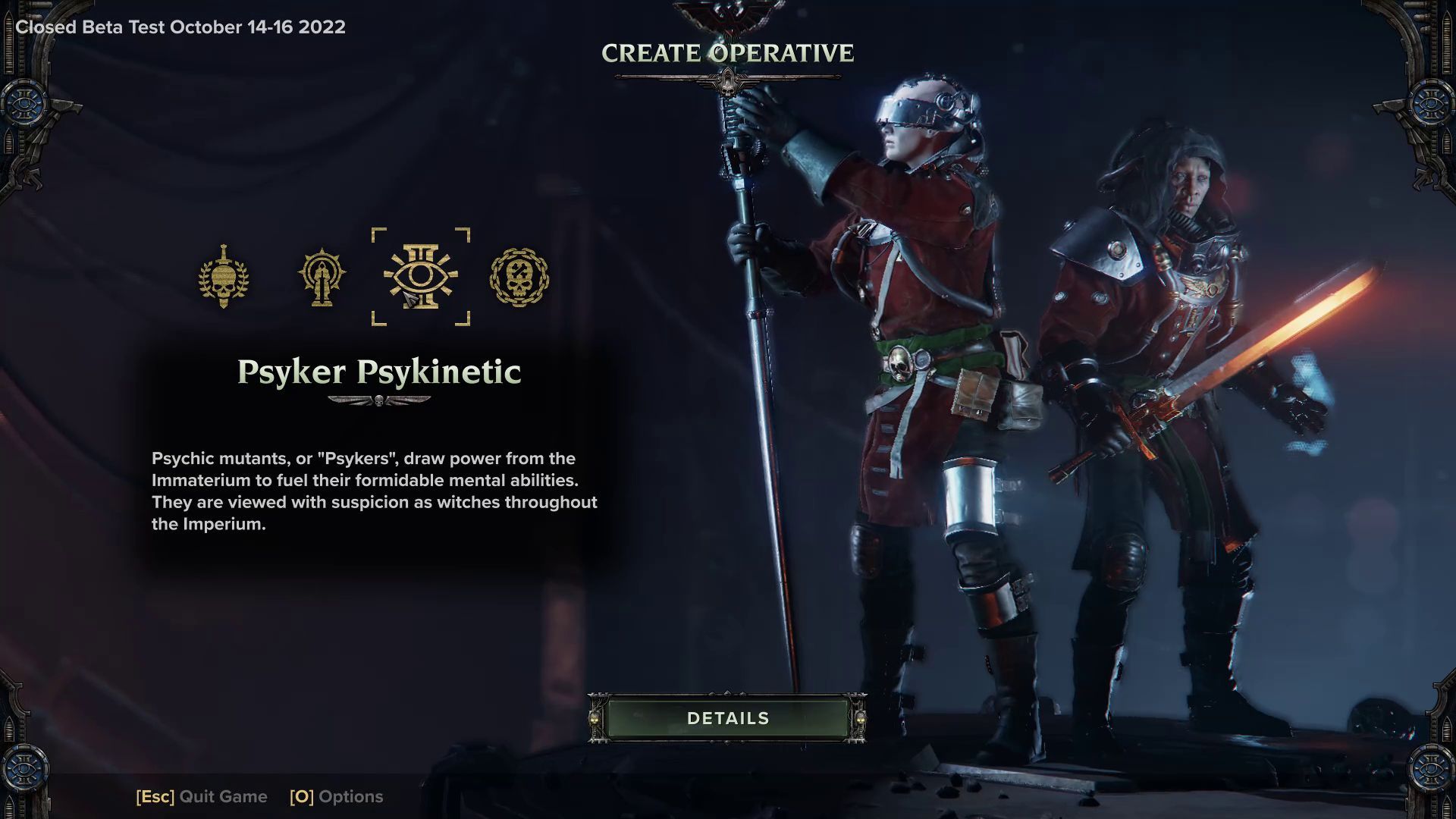 Warkhammer 40K Darktide Closed Beta Psyker Psykinetic Class