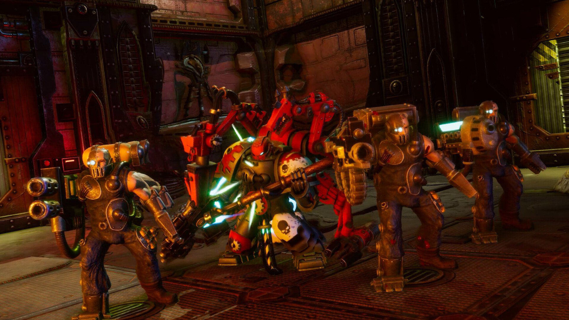 A Techmarine and His Servitors