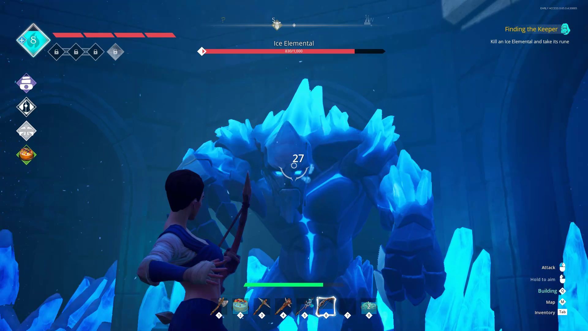 Combat Against the Ice Elemental Boss