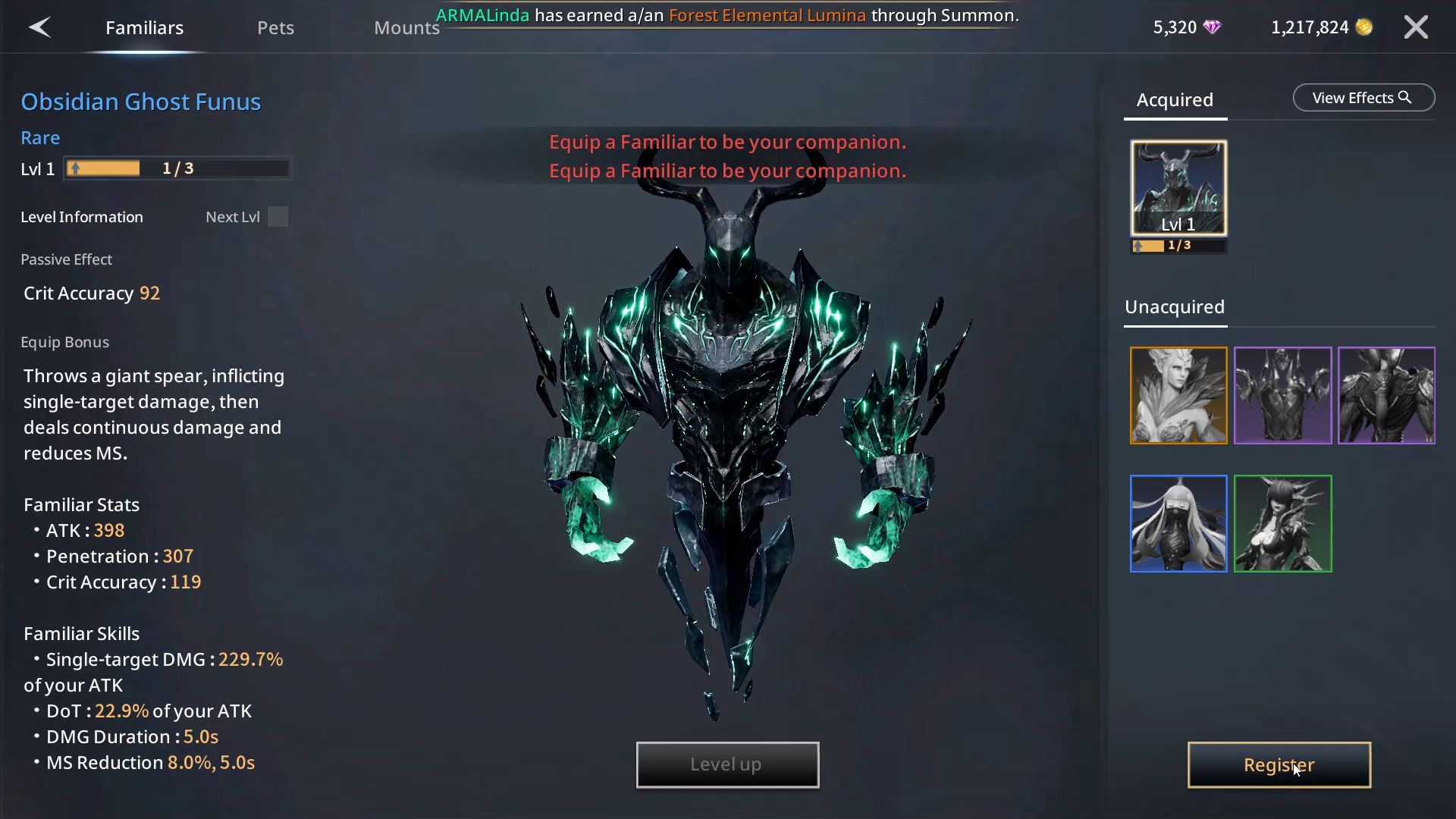Obsidian Ghost Funus Familiar