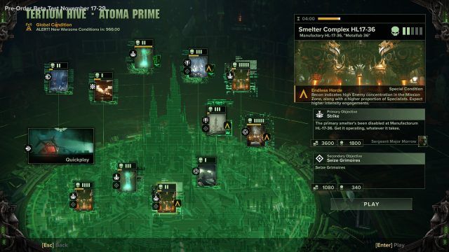 Uprising Missions with Special Condition and Secondary Objective