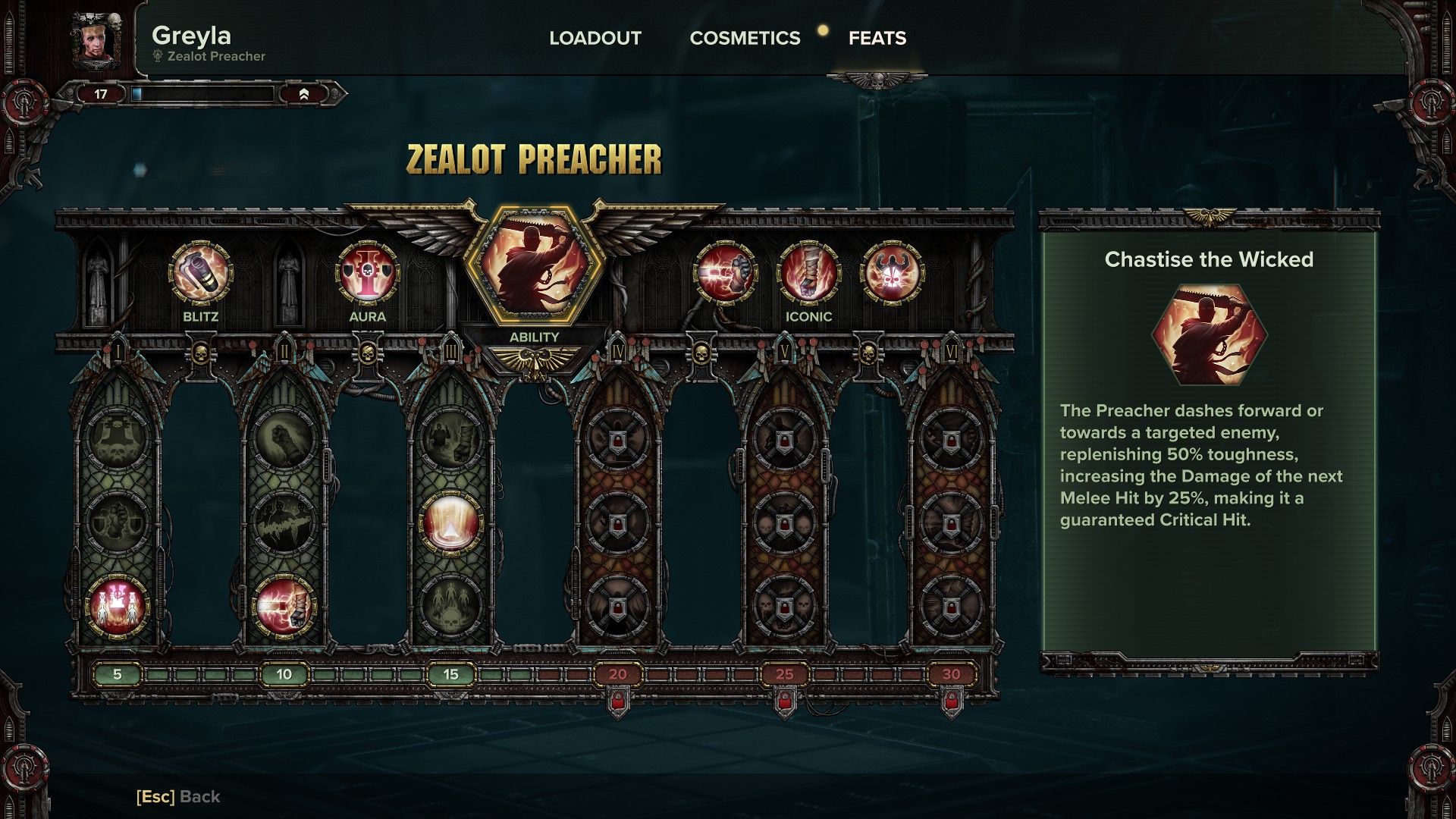 Zealot Preacher - Chastise the Wicked Class Ability
