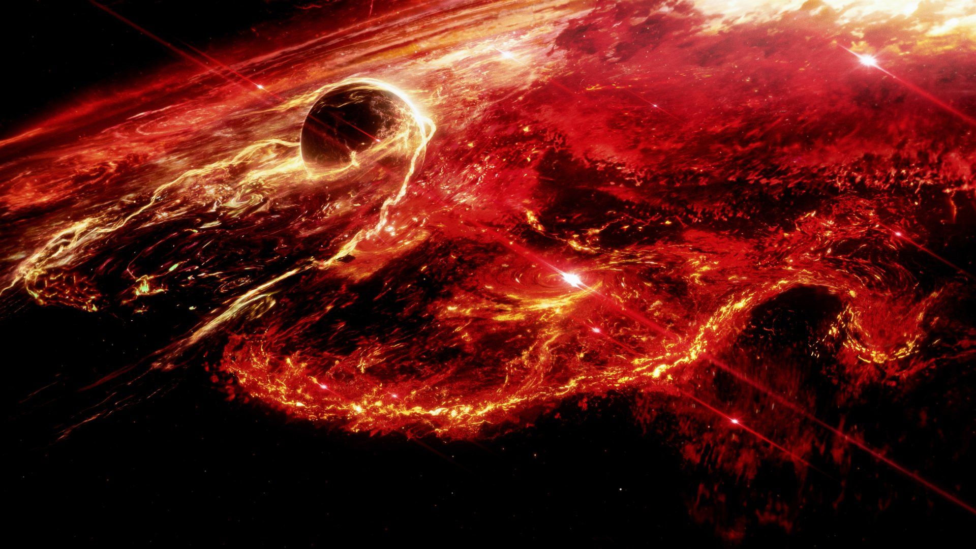 A Galaxy in Flames