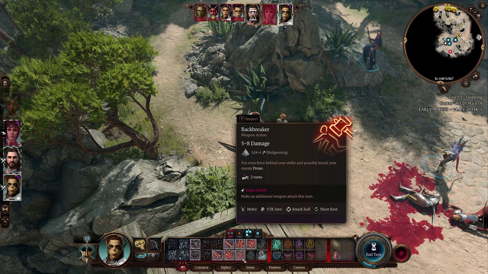 Fighter Class Combat with Backbreaker