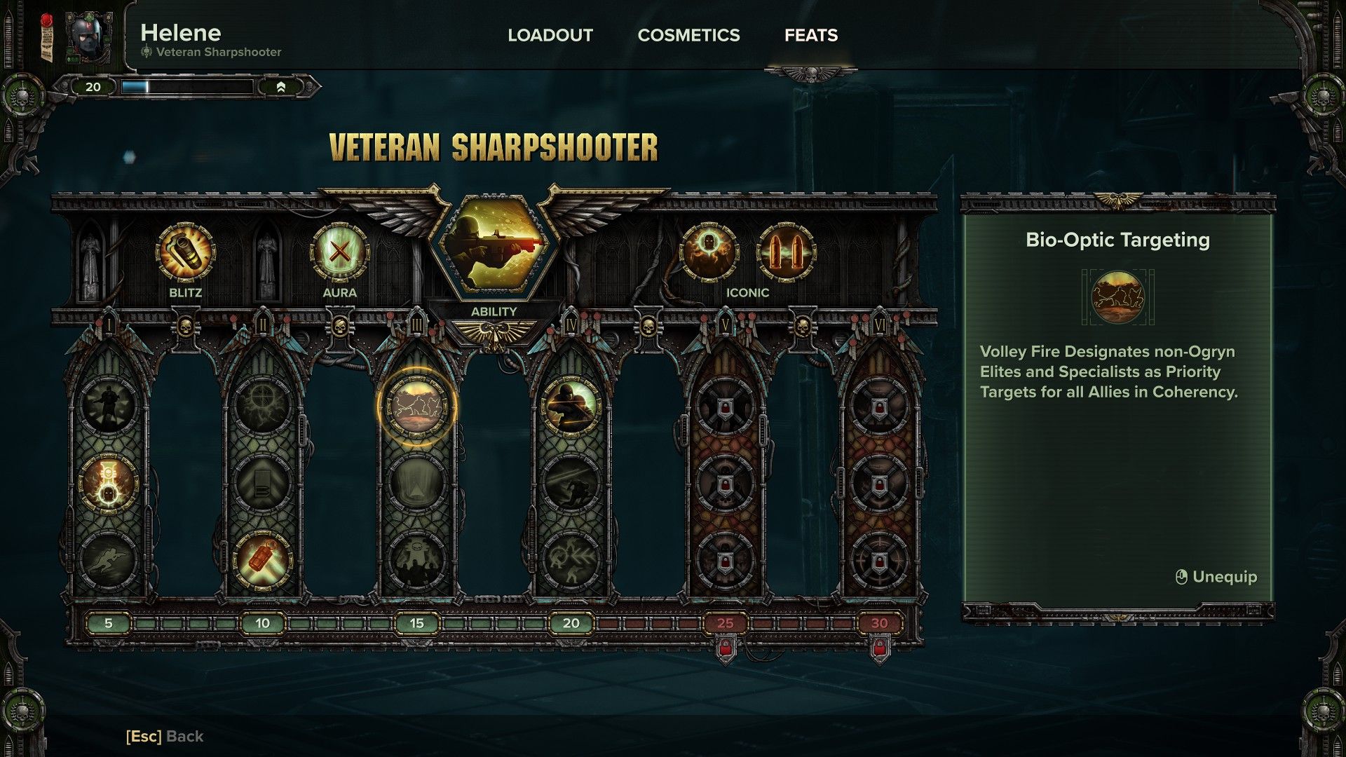 Veteran Sharpshooter Class Guide - Bio-Optic Targeting Feat