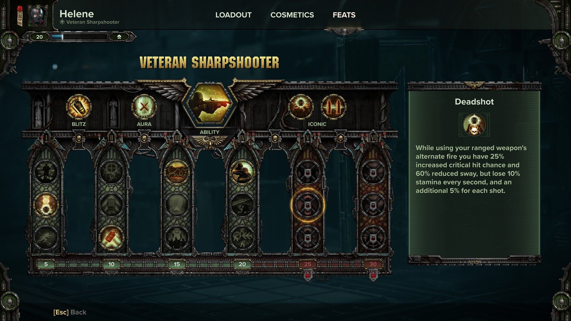 Veteran Sharpshooter Class Guide - Deadshot Feat