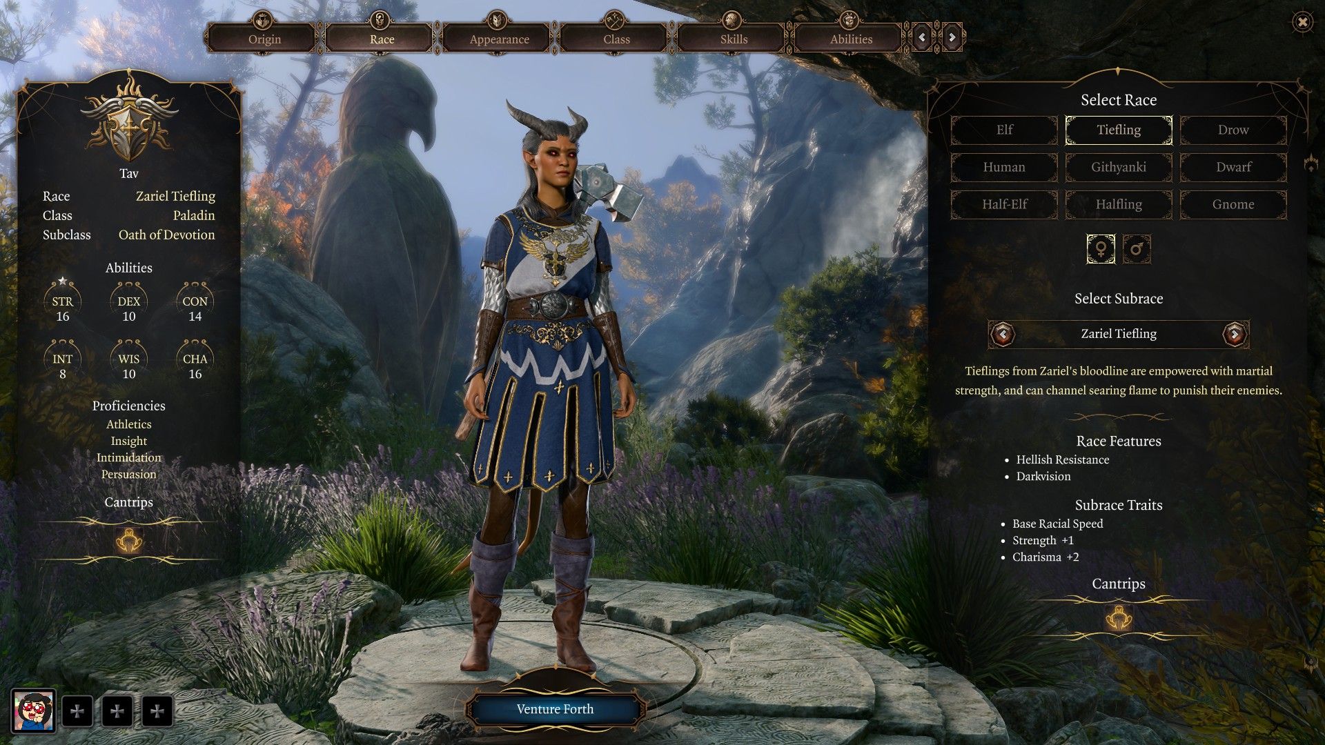 Baldur’s Gate 3 Oathbreaker Paladin Build Guide - Zariel Tiefling Race