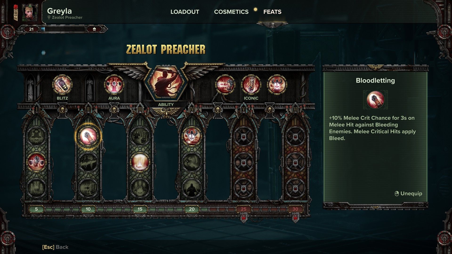 Zealot Preacher Class Guide - Bloodletting Feat