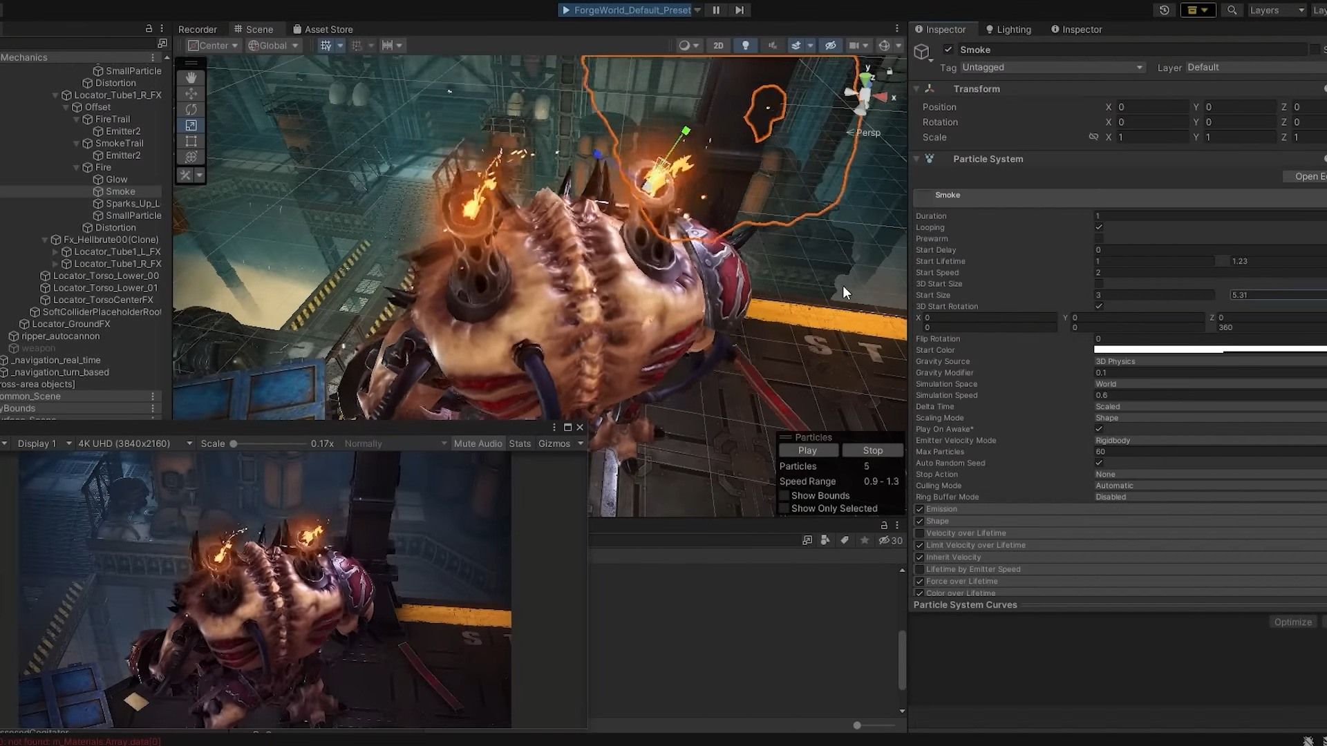 Animation and Particle Effects for the Hellbrute