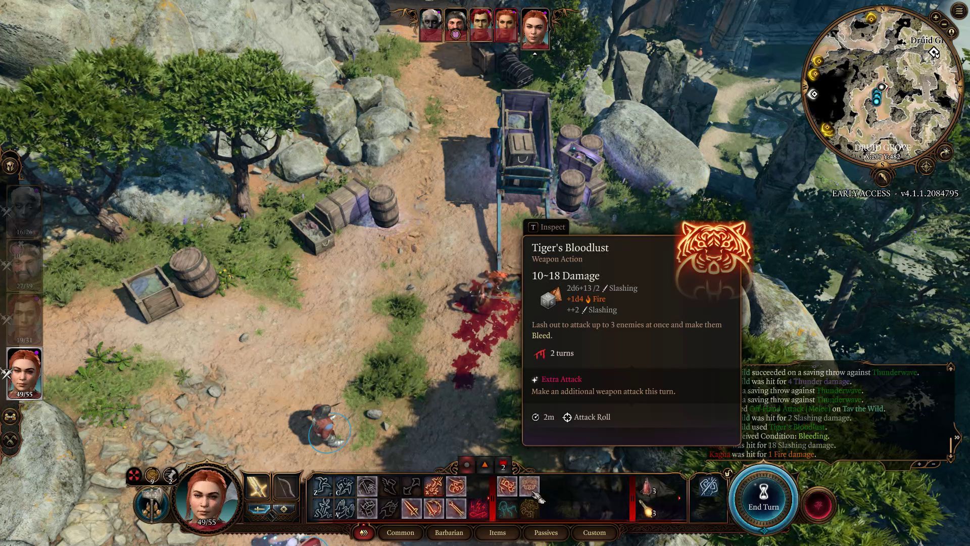 Baldur’s Gate 3 Wildheart Barbarian Build Guide - Tiger&rsquo;s Bloodlust and Extra Attack in Combat