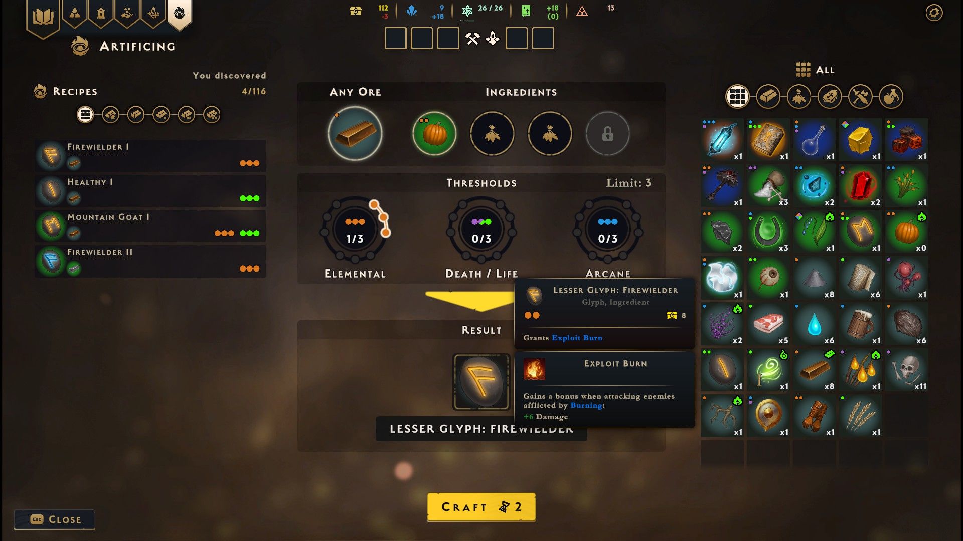 Crafting or Artificing