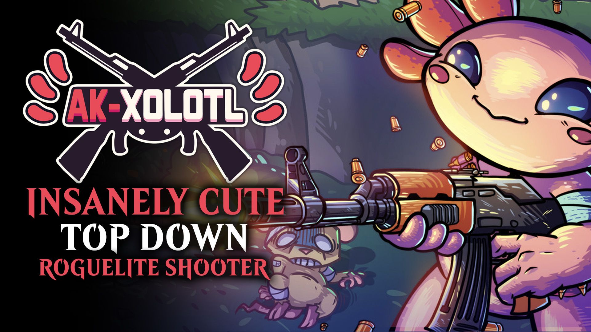 AK-xolotl is an Insanely Cute Top Down Roguelite Shooter