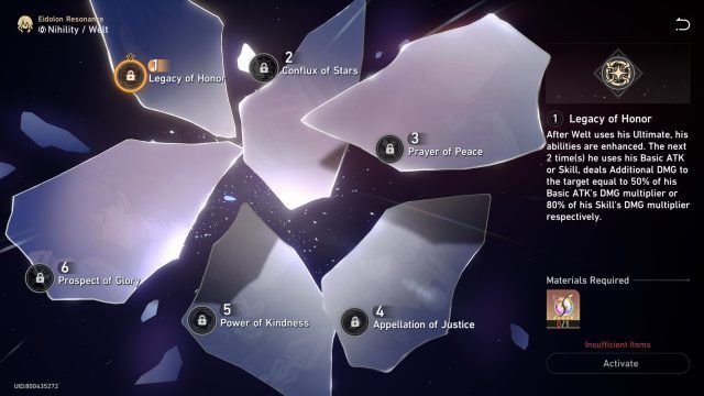 Legacy of Honor Eidolon Level 1