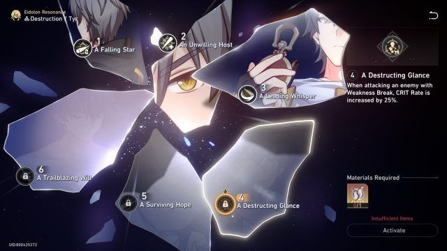 A Destructing Glace Eidolon at Level 4