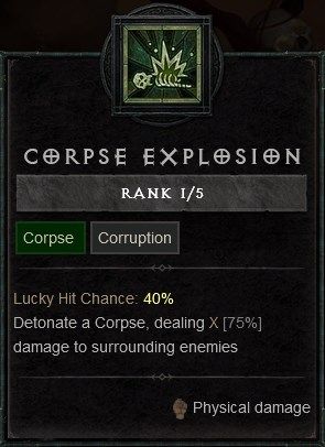 Diablo IV Build for the Blood Burst Necromancer - Corpse Explosion Skill Make Corpses Explode