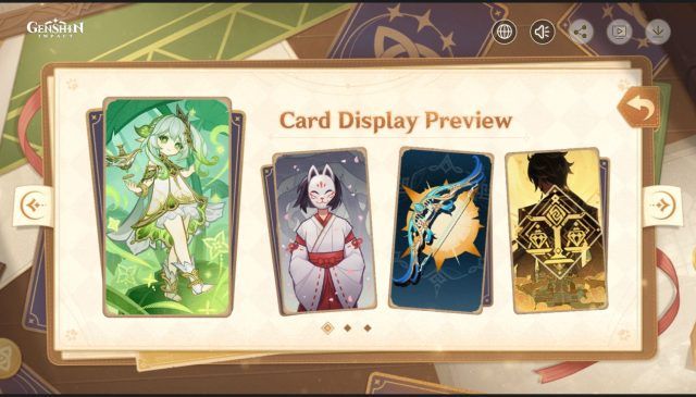 Genshin Impact 3.7 - Some Card Previews