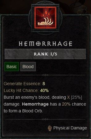 Diablo IV Build for the Blood Burst Necromancer - Hemorrhage Basic Skill to Burst an Enemy&rsquo;s Blood