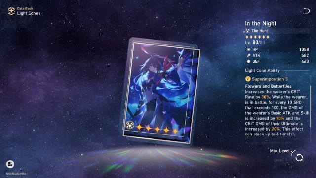 Honkai Star Rail Dan Heng Guide - In the Night (5-Star Light Cone)