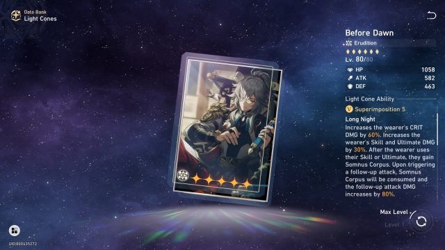 Honkai Star Rail Herta Guide - Before Dawn (5-Star Light Cone)