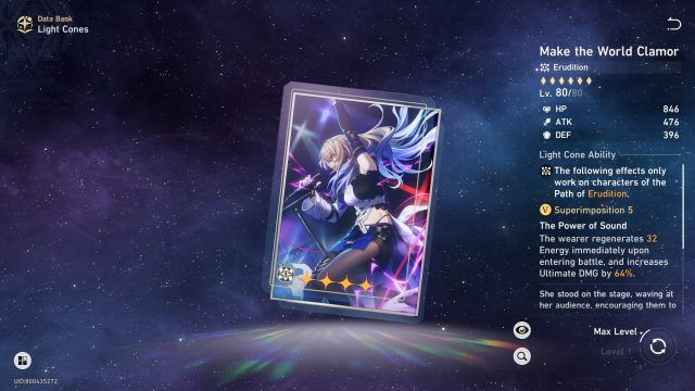 Honkai Star Rail Himeko Guide - Make the World Clamor (4-Star Light Cone)