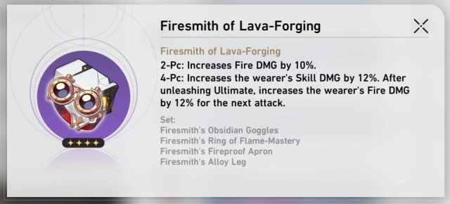Honkai Star Rail Hook Guide - Firesmith of Lava-Forging Set