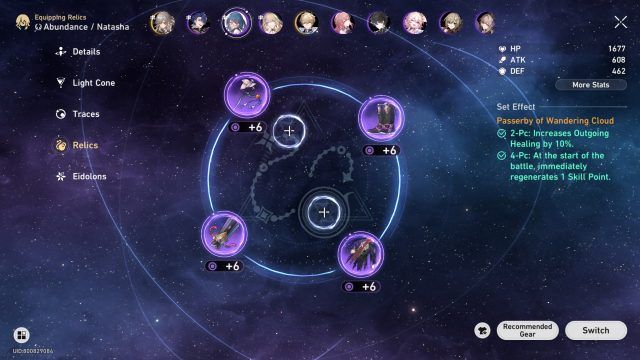 Honkai Star Rail Natasha Guide - Passerby of Wandering Cloud Set