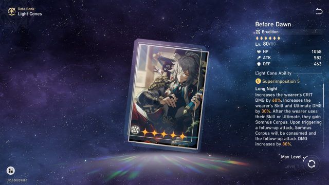 Honkai Star Rail Qingque Guide - Before Dawn (5-Star Light Cone)