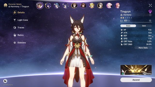 Honkai Star Rail Tingyun Build Guide