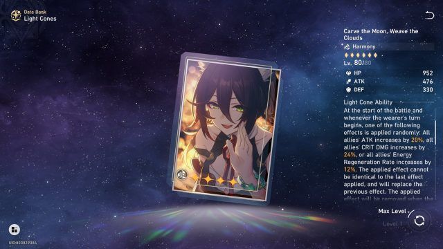 Honkai Star Rail Tingyun Guide - Carve the Moon, Weave the Clouds (4-Star Light Cone)