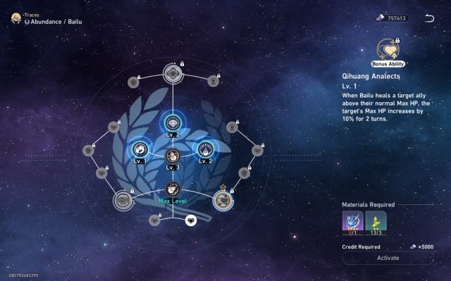 Honkai: Star Rail Bailu Build - Traces