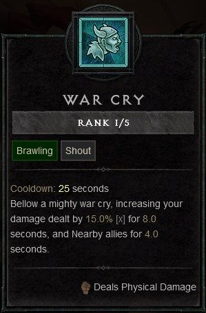 Diablo IV Build for the Barbarian Class - War Cry Brawling Skill