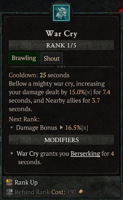 Diablo 4 Whirlwind Barbarian - War Cry