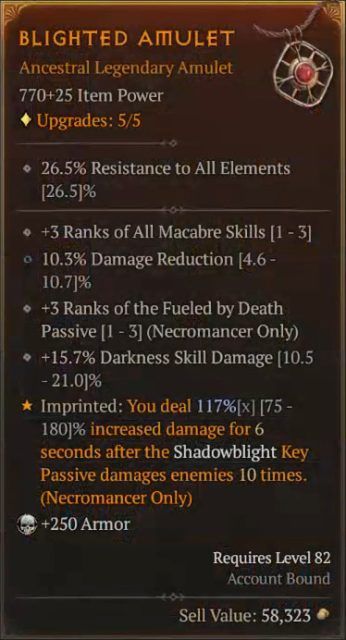 Blighted Amulet to Deal Increased Damage After Shadowblight Damages Enemies