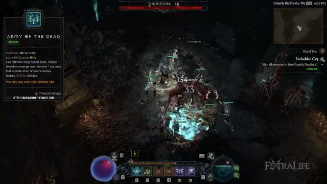Blightmaster D4 Necro Build - Arrmy of the Dead Against Elites and Bosses