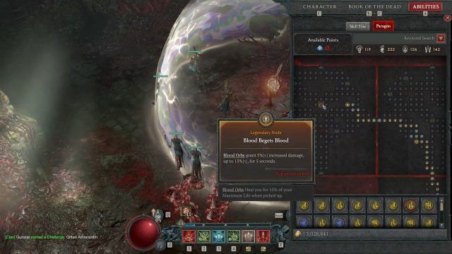 Blood Begets Blood Necromancer Paragon Board Where Blood Orbs Grant Increased Damage