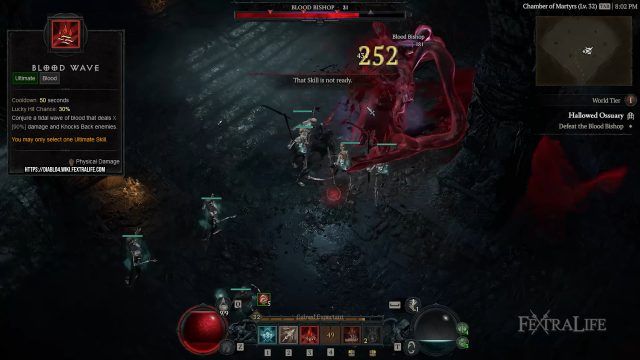 Blood Burst D4 Necro Build with Blood Wave to Push Enemies Back