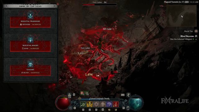 Book of the Dead for the Vampire Necromancer with Sacrificed Minions